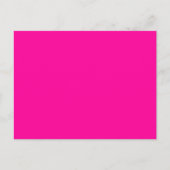 Neon Roze Solid Color Briefkaart (Voorkant)