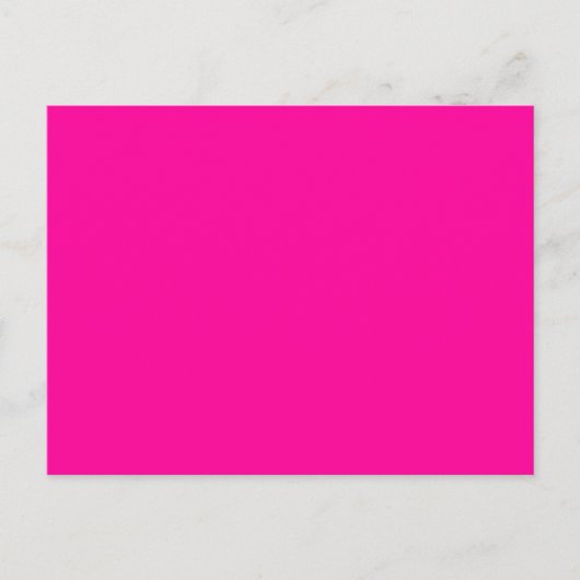 Neon Roze Solid Color Briefkaart (Voorkant)