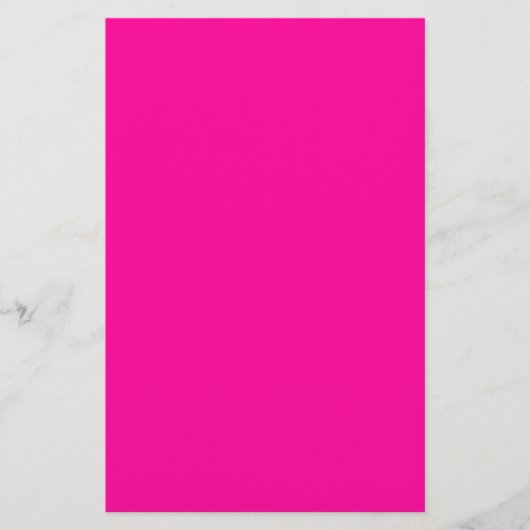 Neon Roze Solid Color Briefpapier (Voorkant)