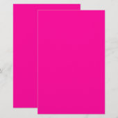 Neon Roze Solid Color Briefpapier (Voorkant / Achterkant)