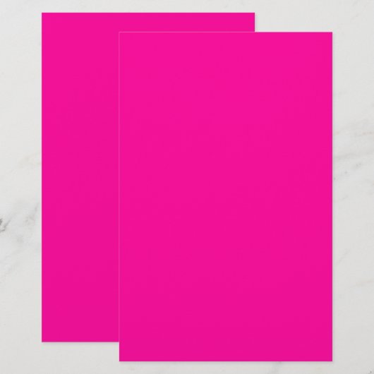 Neon Roze Solid Color Briefpapier (Voorkant / Achterkant)