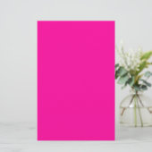 Neon Roze Solid Color Briefpapier (Staand voorkant)