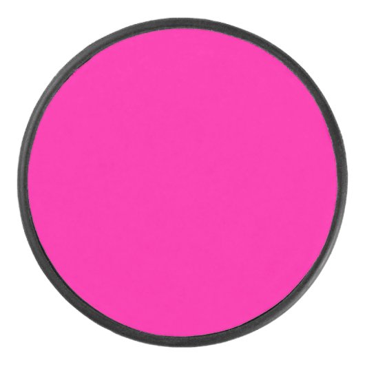 Neon Roze Solid Color Hockey Puck (Voorkant)