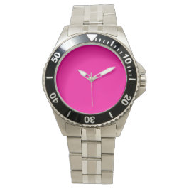 Neon Roze Solid Color Horloge