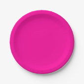 Neon Roze Solid Color Papieren Bordje (Voorkant)