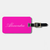 Neon Roze Solid Color past deze aan Bagagelabel (Voorkant horizontaal)