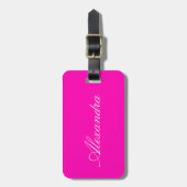 Neon Roze Solid Color past deze aan Bagagelabel (Voorkant verticaal)