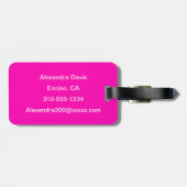 Neon Roze Solid Color past deze aan Bagagelabel (Achterkant horizontaal)