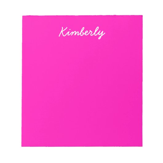 Neon Roze Solid Color past deze aan Notitieblok (Voorkant)