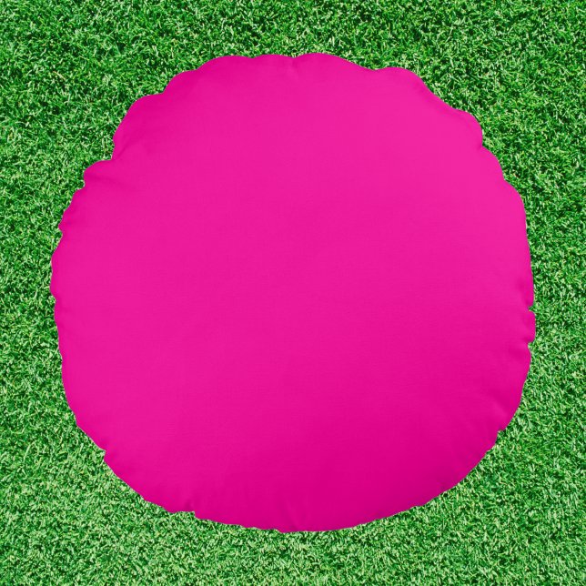 Neon Roze Solid Color Rond Kussen (Creator heeft geüpload)