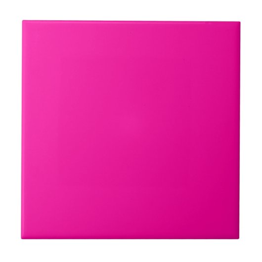 Neon Roze Solid Color Tegeltje (Voorkant)