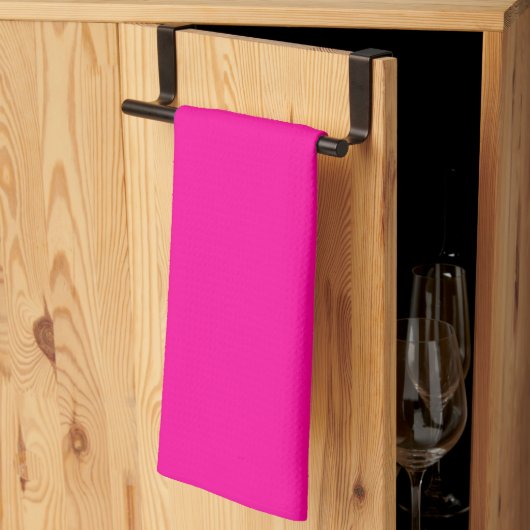 Neon Roze Solid Color Theedoek (Derde Gevouwen)