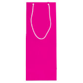 Neon Roze Solid Color Wijn Cadeautas (Achterkant)