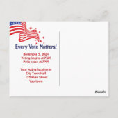 Neon roze stembord op zwart briefkaart (Achterkant)