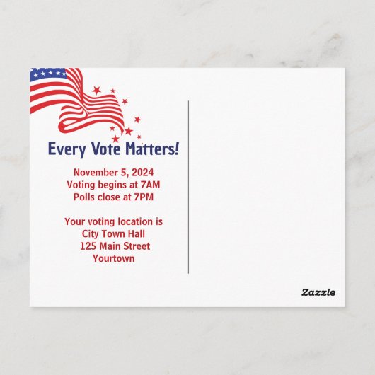 Neon roze stembord op zwart briefkaart (Achterkant)