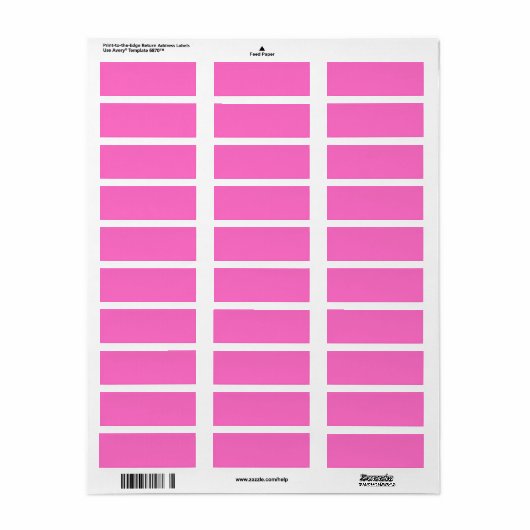 Neon Roze Stevige Kleur | Klassiek Etiket (Full Sheet)