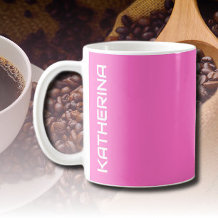 Neon Roze Stevige Kleur   Klassiek gepersonaliseer Koffiemok
