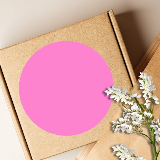 Neon Roze Stevige Kleur | Klassiek Ronde Sticker
