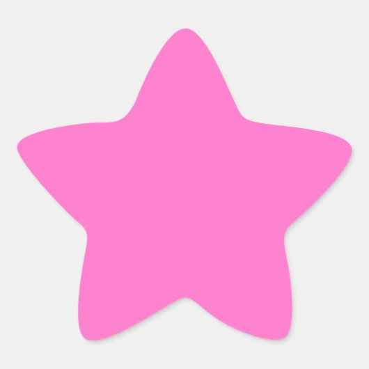 Neon Roze Stevige Kleur | Klassiek Ster Sticker (Voorkant)