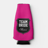 Neon roze Team Bruid bruiloft feest fleskoelers Flesjeskoeler (Voorkant)