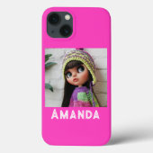 Neon roze tekenstring Case-Mate iPhone case (Achterkant)