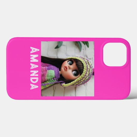 Neon roze tekenstring Case-Mate iPhone case (Achterkant (horizontaal))