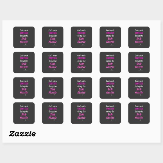 Neon roze tekst vierkante sticker (Vel)