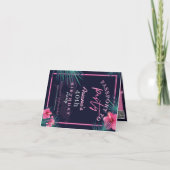 Neon Roze Tropisch Paspoort Bestemming Verjaardag (Voorkant)