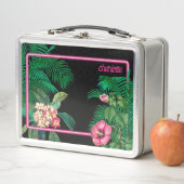 Neon Roze Tropische Botanicals Monogram (In situ)