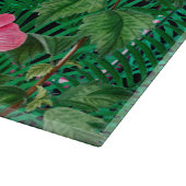 Neon Roze Tropische Botanicals Monogram Snijplank (Hoek)