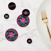 Neon Roze Tropische Praat Dertig Met Me 30ste Verj