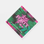 Neon Roze Tropische Talk Veertig tot Mij 40ste Ver Servet (Hoek)