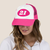Neon roze trucker hoed vrouwen 21e verjaardag part trucker pet (In situ)