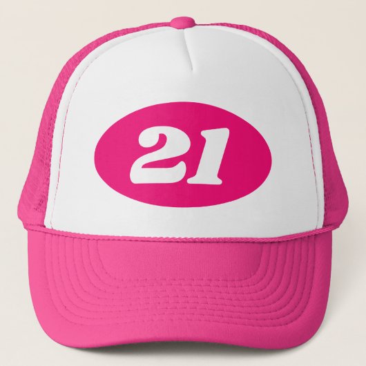 Neon roze trucker hoed vrouwen 21e verjaardag part trucker pet (Voorkant)