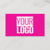 neon roze - uw logo&QR code visitekaartje (Voorkant)