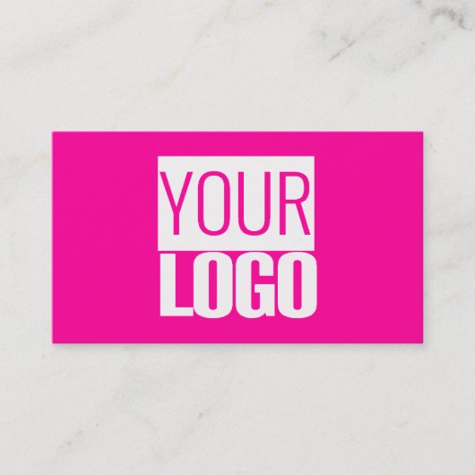 neon roze - uw logo&QR code visitekaartje (Voorkant)