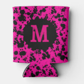 Neon roze verf splatter monogram koelbox blikjeskoeler (Voorkant)