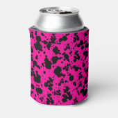 Neon roze verf splatter monogram koelbox blikjeskoeler (Blikje Achterkant)