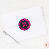 Neon roze verf splatter monogram stickers (Envelop)