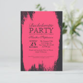 Neon Roze Verf Stroke op Zwart Kaart (Staand voorkant)