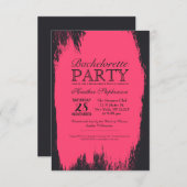 Neon Roze Verf Stroke op Zwart Kaart (Voorkant / Achterkant)