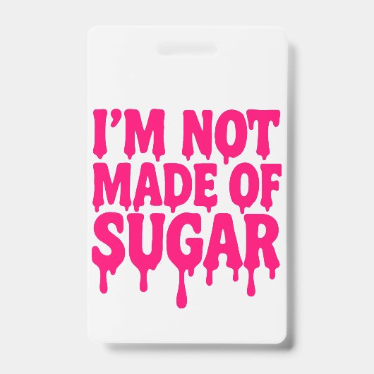 Neon Roze Vertical Badge ID Label – Aanpasbaar (Voorzijde)