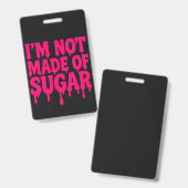 Neon Roze Vertical Badge (Zwart) – Aanpasbaar (Voor- en achterkant)