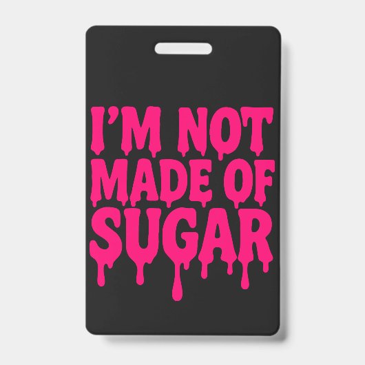 Neon Roze Vertical Badge (Zwart) – Aanpasbaar (Voorzijde)