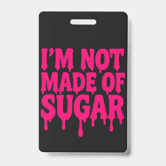 Neon Roze Verticale Badge (Zwart) –