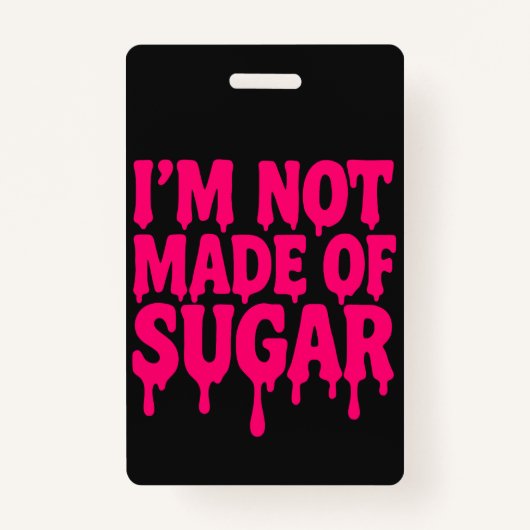 Neon Roze Verticale Badge (Zwart) – (Voorkant)