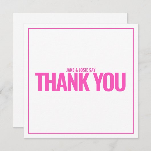 Neon roze vet bedankt (Voorkant / Achterkant)