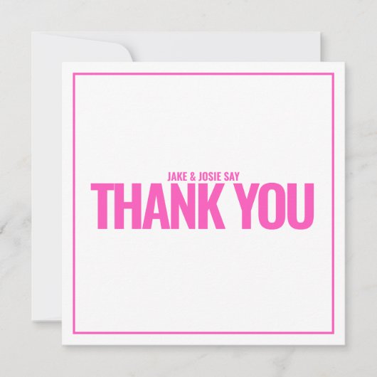 Neon roze vet bedankt (Voorkant)