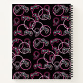 Neon Roze Videospel Meisjes Patroon Monogram Notitieboek (Achterkant)