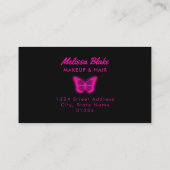 Neon roze vlinder logo visitekaartje (Achterkant)